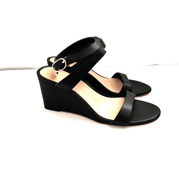 Stuart Weitzman Ava Ankle 75 wedge Sandal in Black Size 8.5 - Picture 4 of 10